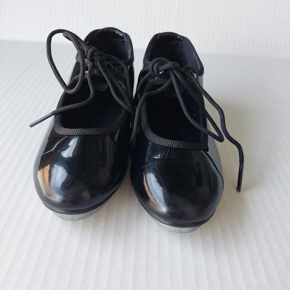 Star Tone Black Tap Dancing Shoes Girl's Size 10.5M